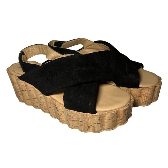 Free People Shoes - 💥Last Chance 50% off Sale💥 Free People Black Platform Noelle Sandals Cork US 9.5